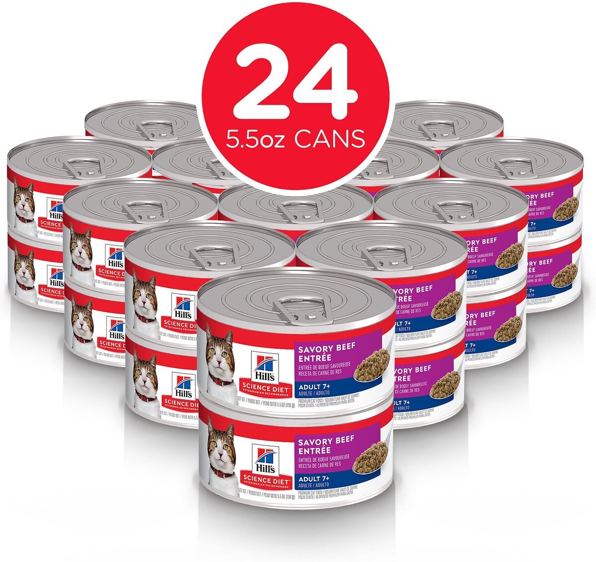 Hill's Science Diet Adult 7+ Savory Beef Entree Canned Cat Food