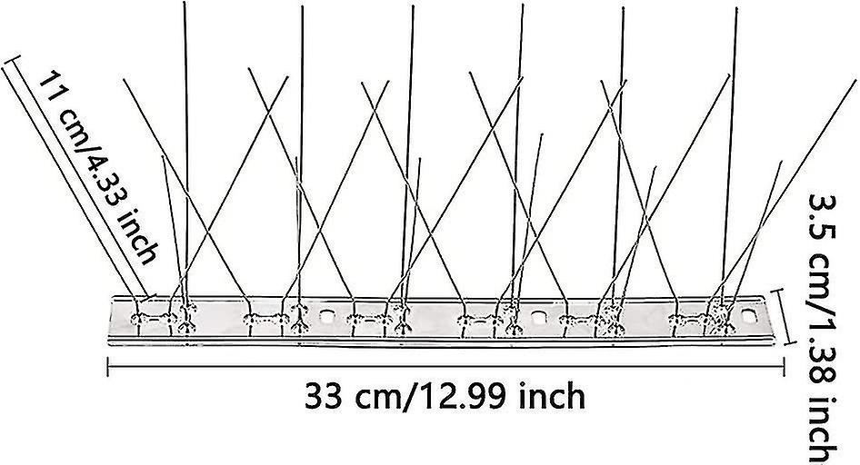 4 Pieces Stainless Steel Bird Spikes， Steel Bird Spikes， Anti-pigeon Spikes， Bird Repellent Spikes， For Balcony Roofs And Windows， 33 Cm