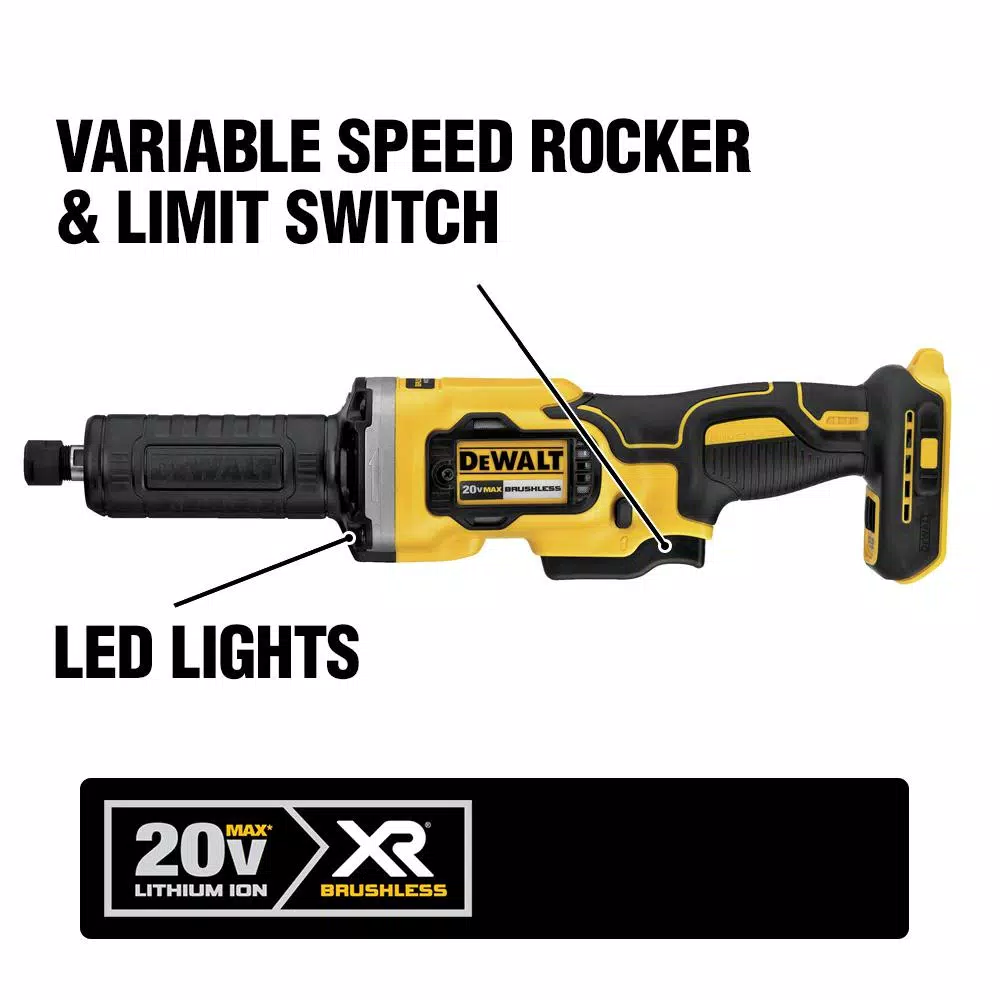 DEWALT 20-Volt MAX XR Cordless Brushless Deep Cut Band Saw with 1-1/2 in. Die Grinder and (2) 20-Volt Batteries 5.0Ah and#8211; XDC Depot