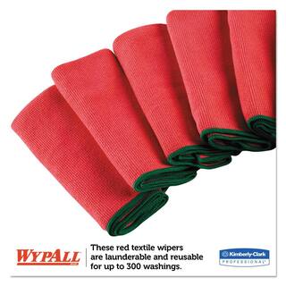 WYPALL 15-34 in. x 15-34 in. Microfiber Cloth Reusable in Red (6-Pack 4-PackCarton) KCC83980