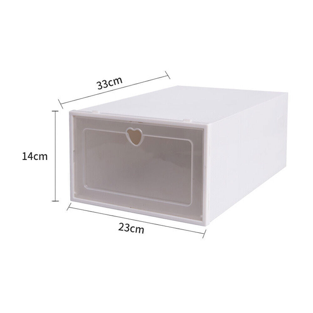 20x Shoe Storage Box Sneaker Case Stackable Container PP Plastic White with Lid