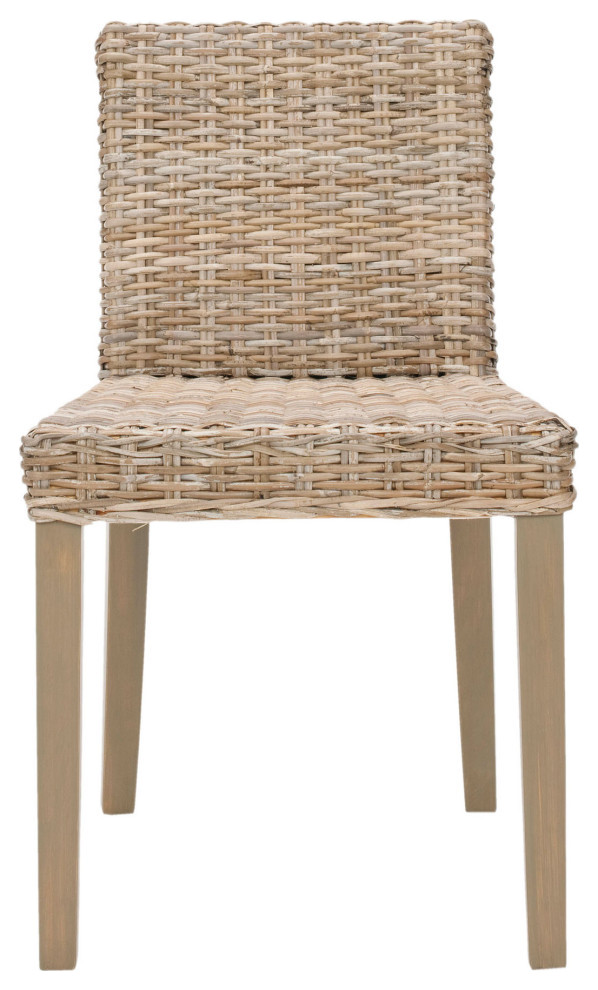 Barrano 18 quoth Wicker Side Chair (set Of 2) Grey Wash   Tropical   Dining Chairs   by AED Luxury Home Decor  Houzz