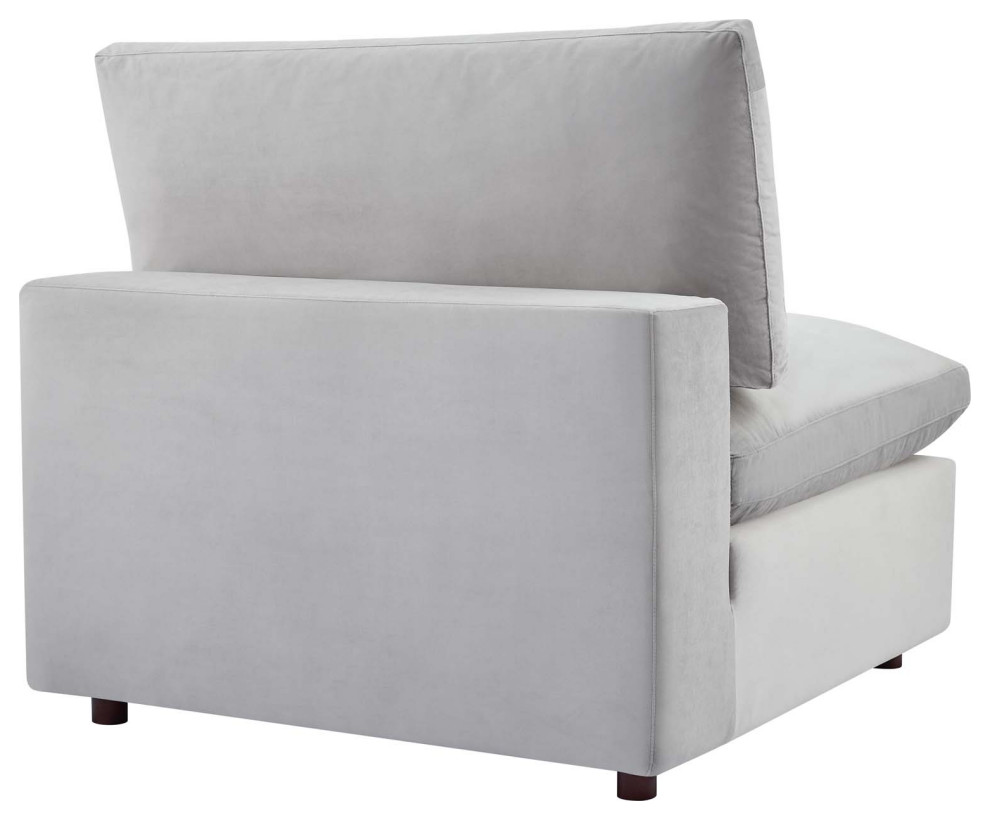 Commix Down Filled Overstuffed Performance Velvet 3 Seater Sofa   Transitional   Sofas   by ShopFreely  Houzz