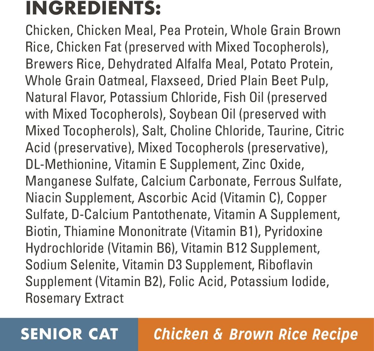 Nutro Wholesome Essentials Chicken and Brown Rice Recipe Senior Dry Cat Food