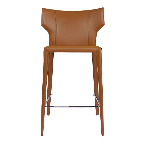 Adoro Mid-century Modern Wingback Leather Counter Stool - Contract Grade