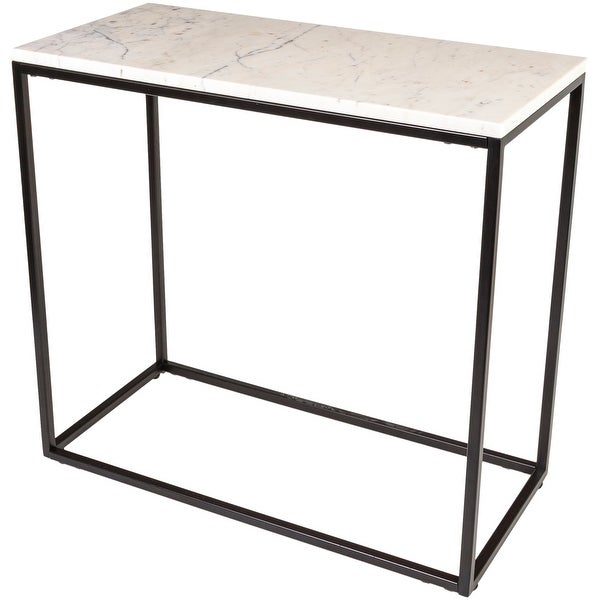 Cumo Modern Rectangular Mixed Material Frame End Table - 24