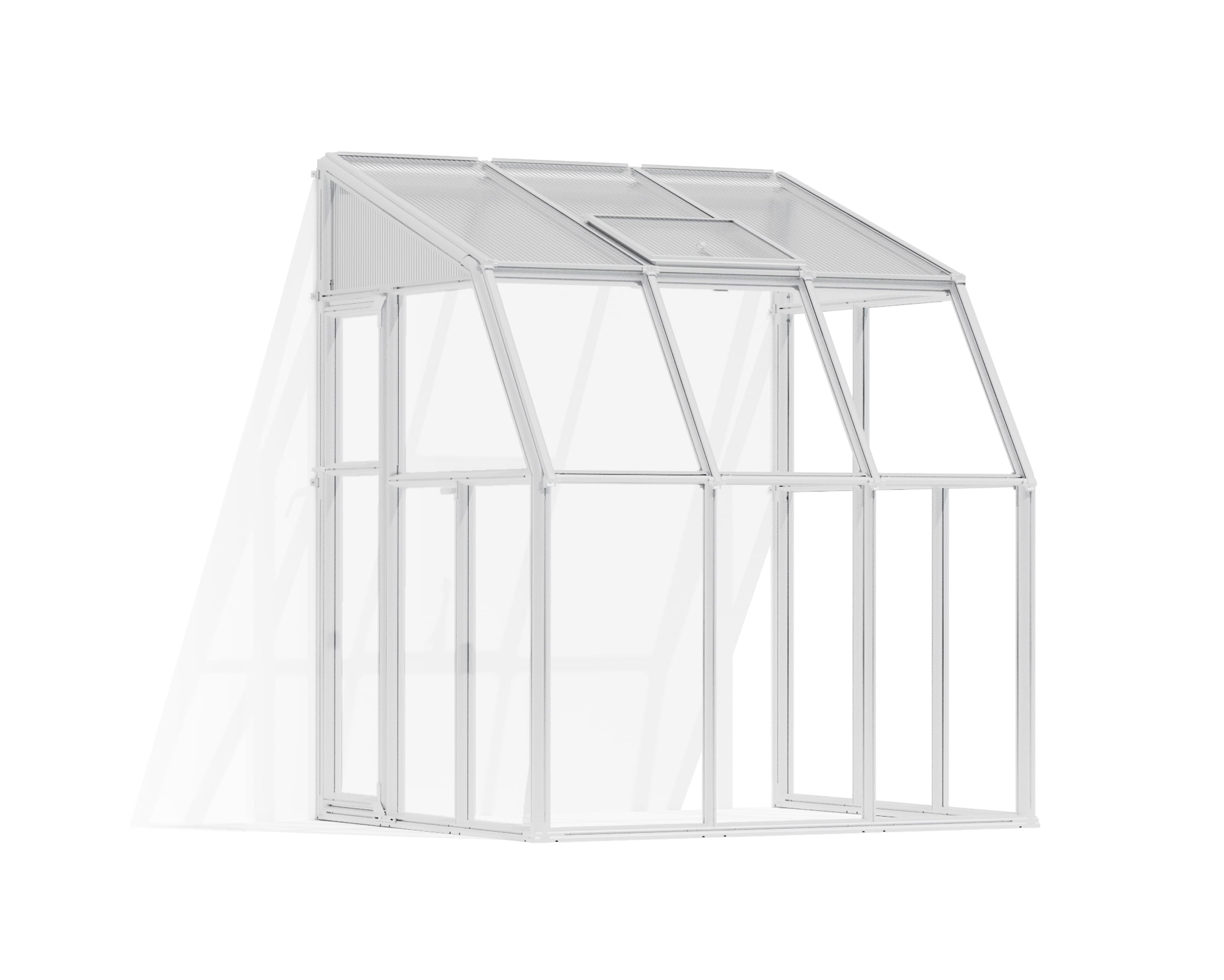 Palram - Canopia Sun Room 6' x 6' Polycarbonate Walk-In Greenhouse - White - with Roof Vent