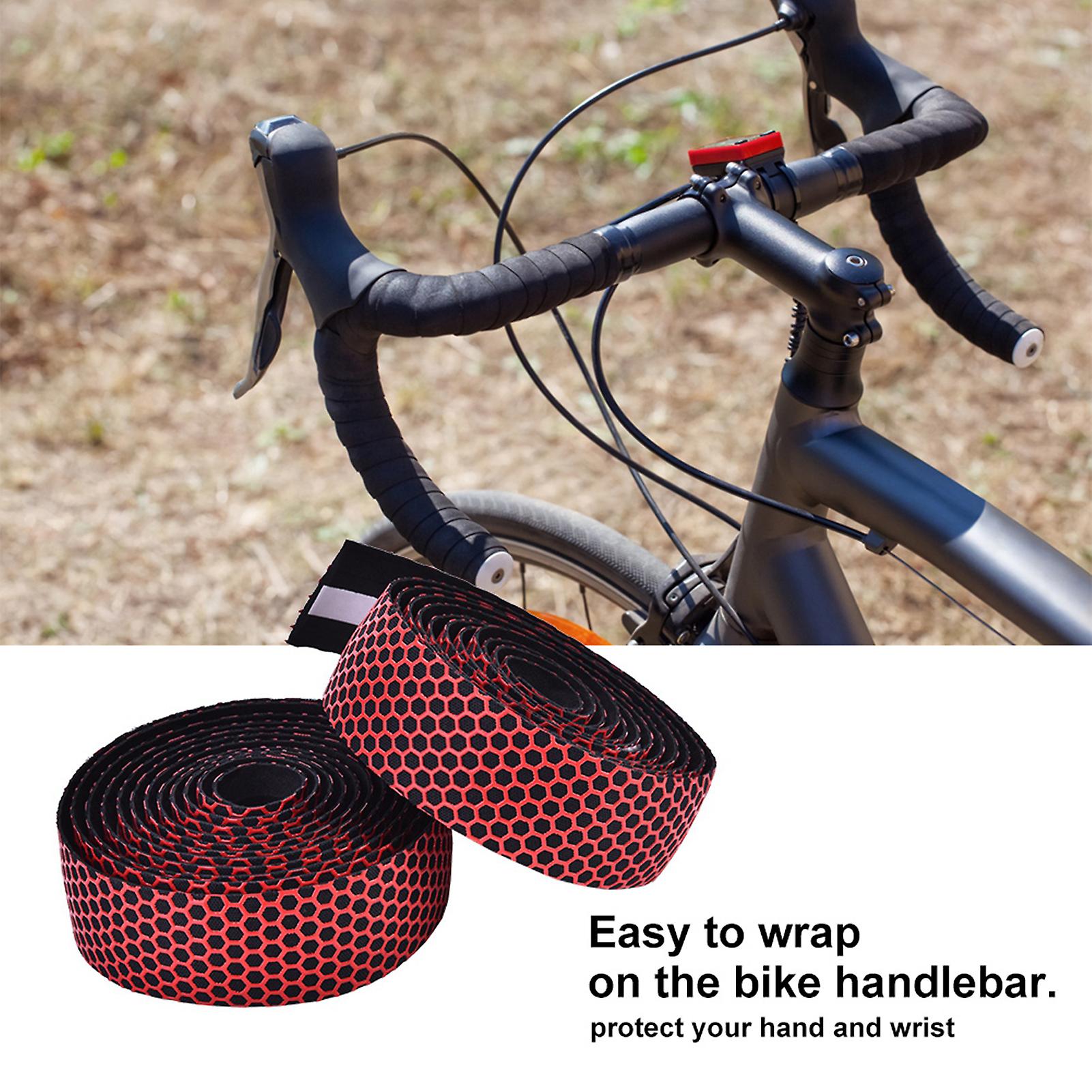 1 Pair Road Mountain Bike Handlebar Anti Skid Shock Absorption Tape End Plug (red)