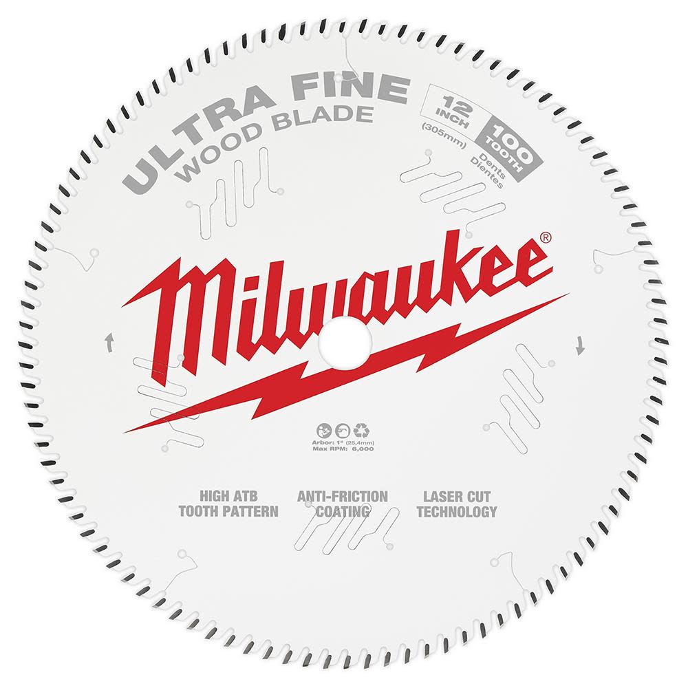 Milwaukee 12 in. 100T Ultra Fine Finish Circular Saw Blade 48-40-1228 from Milwaukee