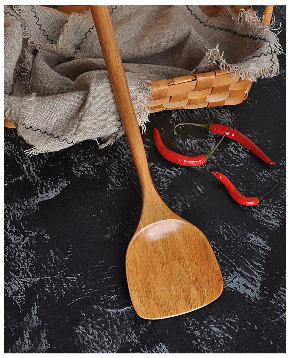 YGR Long Wooden Cooking Rice Spatula Scoop Kitchen Utensil Non-Stick Hand Wok Shovel