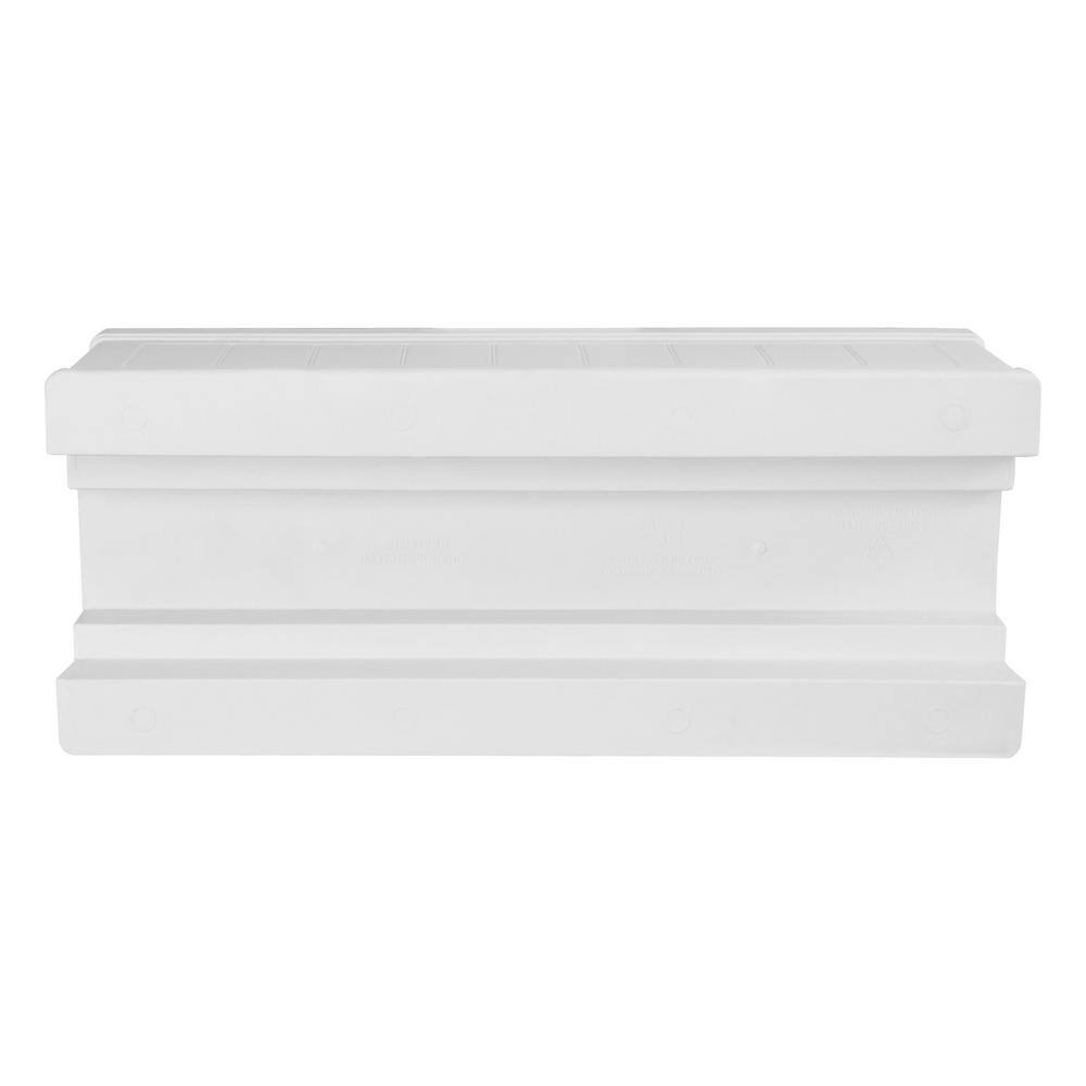 Vigoro 28 in. Eden Medium White Resin Window Box Rail Planter (28 in. L x 12 in. W x 12 in. H) HD1116-089