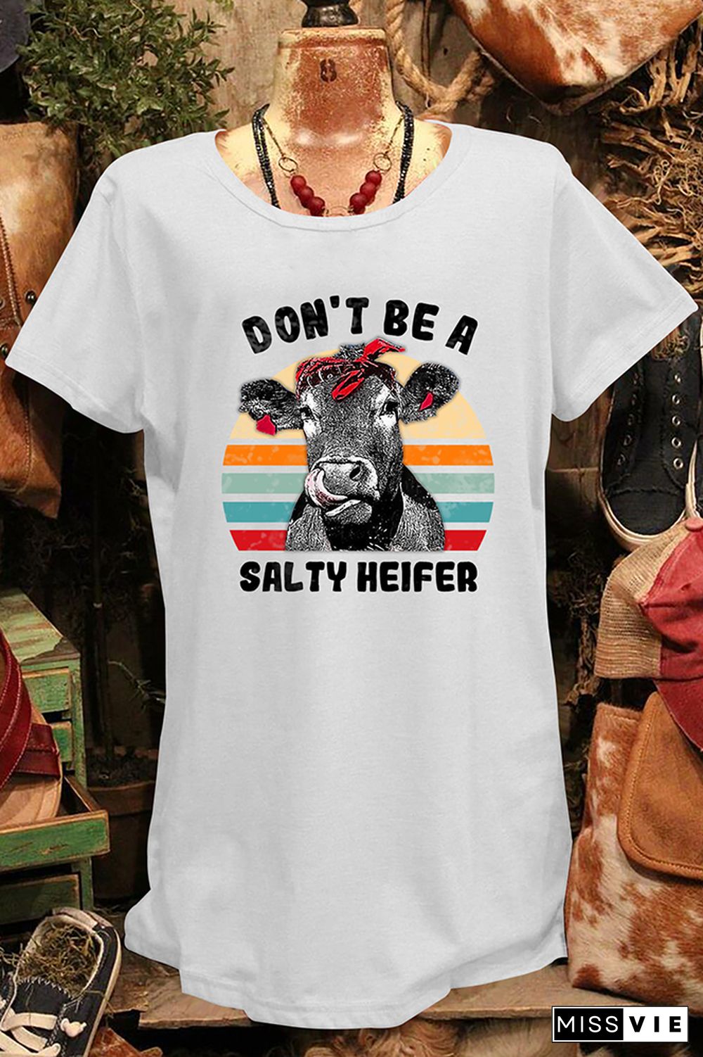 Don't Be A Salty Heifer Print Graphic Tees for Women Wholesale Short Sleeve T shirts Top