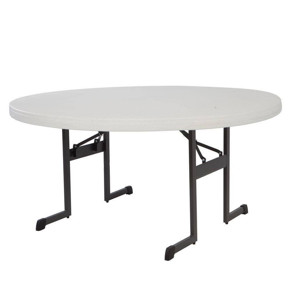 Lifetime 60 in. Putty Plastic Folding Banquet Table 80125