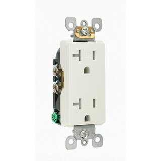 Leviton Decora 20 Amp  Tamper Resistant Duplex Outlet White R52-T5825-00W