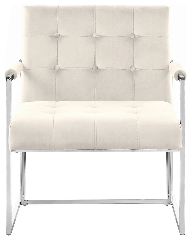 Louie Modern Arm Chair with Silver Frame   Contemporary   Armchairs And Accent Chairs   by Best Master Furniture  Houzz