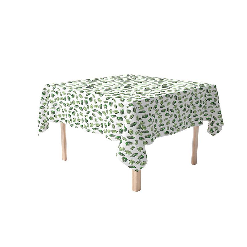 Square Tablecloth， 100% Cotton， 60x60， Cocktail Limes