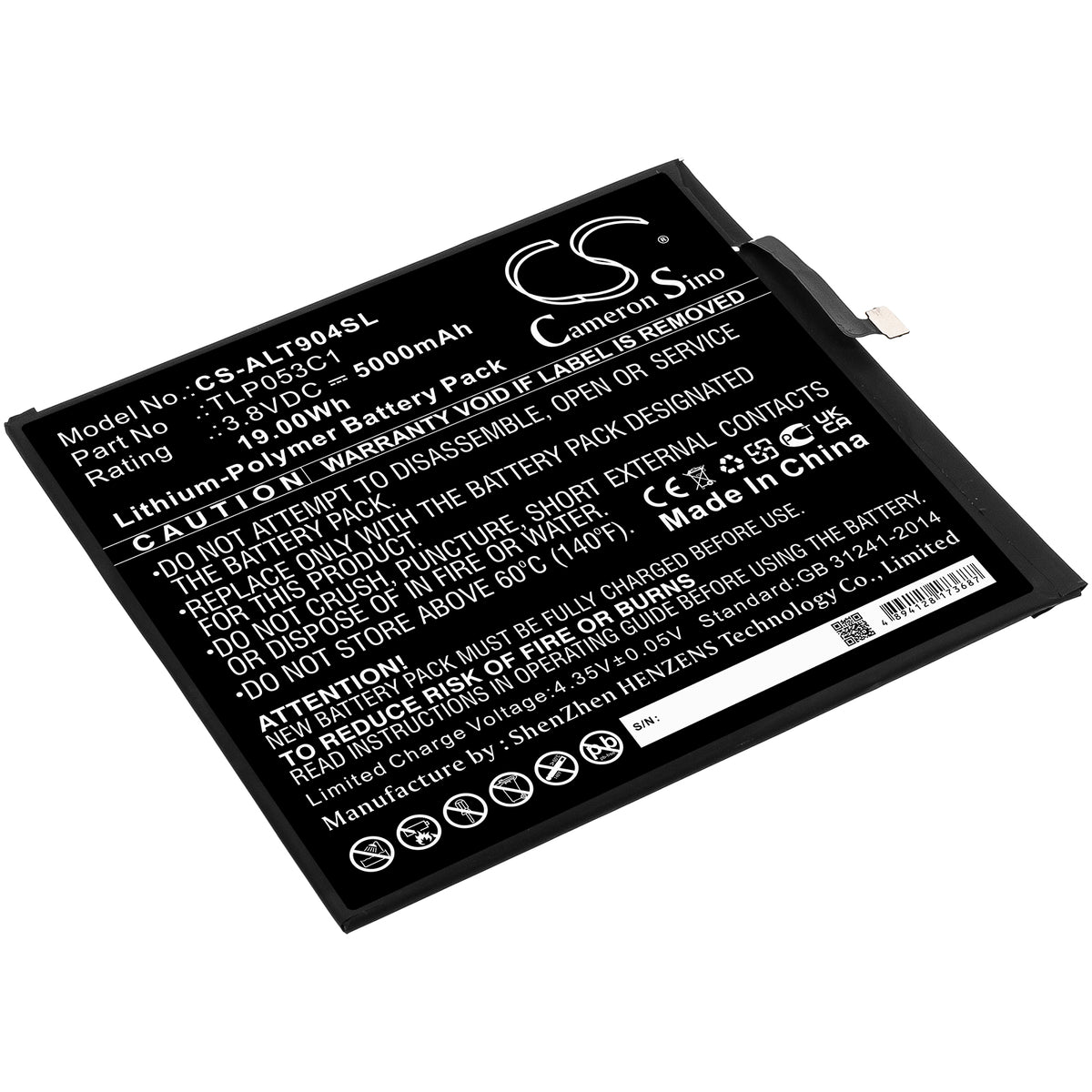 Alcatel OT5007S Tablet Replacement Battery BatteryClerkcom Tablet