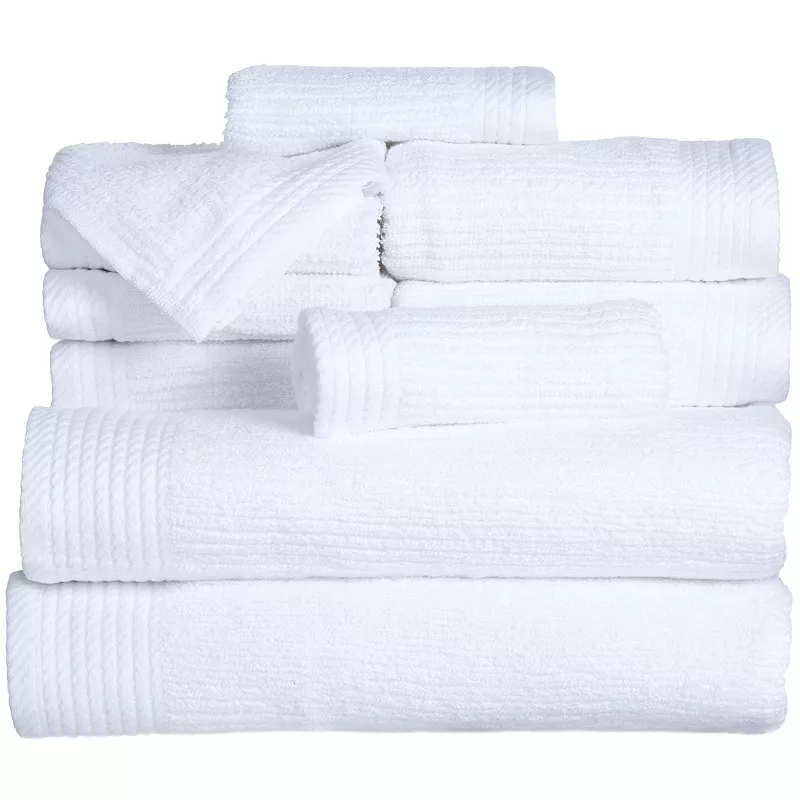 Portsmouth Home Ribbed Cotton 10-piece Bath Towel Set