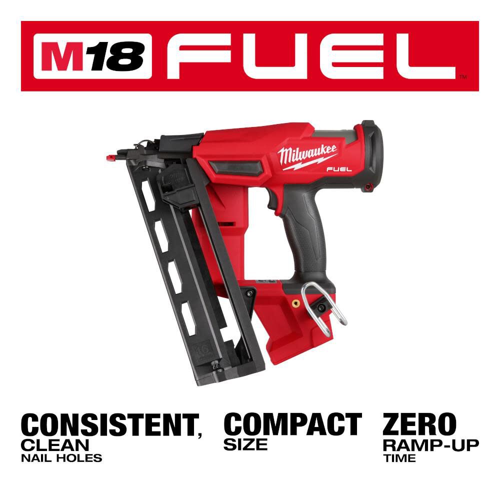 Milwaukee M18 FUEL 16 Gauge Angled Finish Nailer Bare Tool 2841-20 from Milwaukee