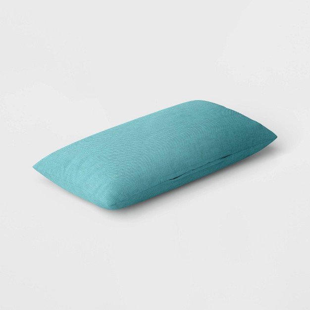 Solid Woven Rectangular Outdoor Lumbar Pillow