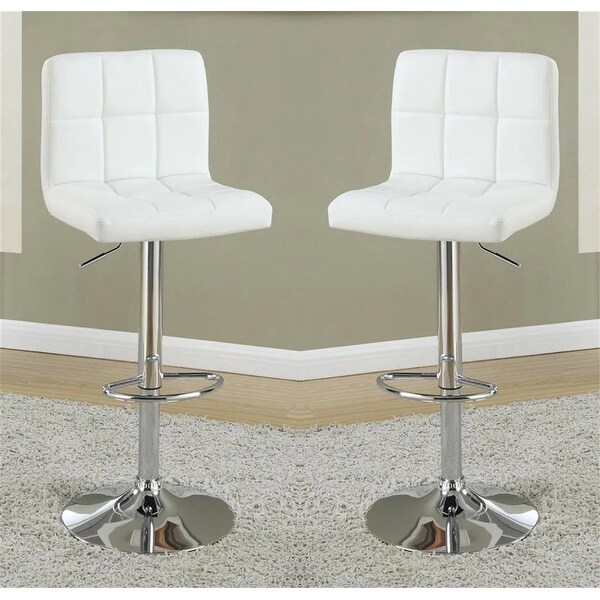 Faux Leather Bar Stool Counter Height Chairs Set of 2