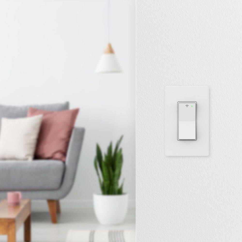 Commercial Electric Smart Single-Pole Specialty White Light Switch with Wi-Fi and Bluetooth Technology (1-Pack) Powered by Hubspace HPSA11CWB