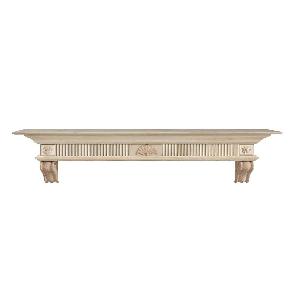 Pearl Mantels 5 ft. Unfinished Paint and Stain Grade Cap-Shelf Mantel RPS60416D