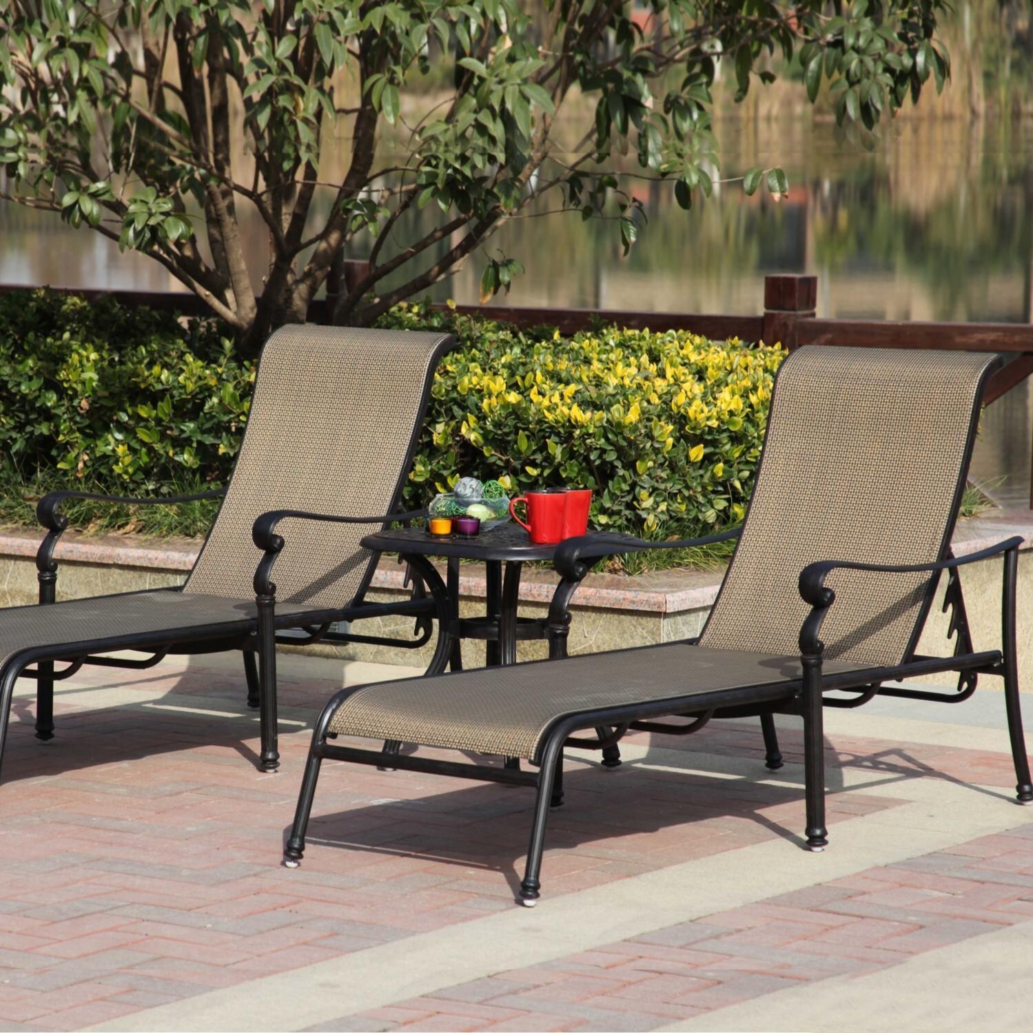 Darlee Monterey 3 Piece Sling Patio Chaise Lounge Set