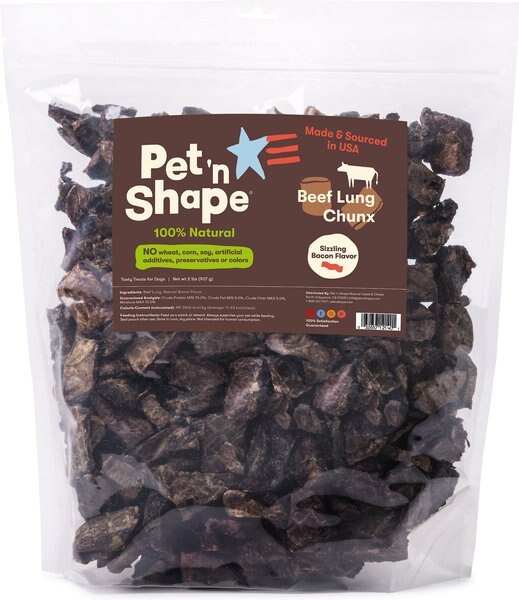 Pet 'n Shape Grain-Free Beef Lung CHUNX Bacon Flavor Dog Treats