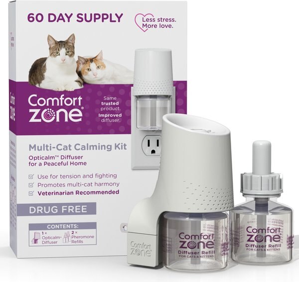 Comfort Zone Cat MultiCat Diffuser and Supply Kit， 1 Diffuser， 2 refills