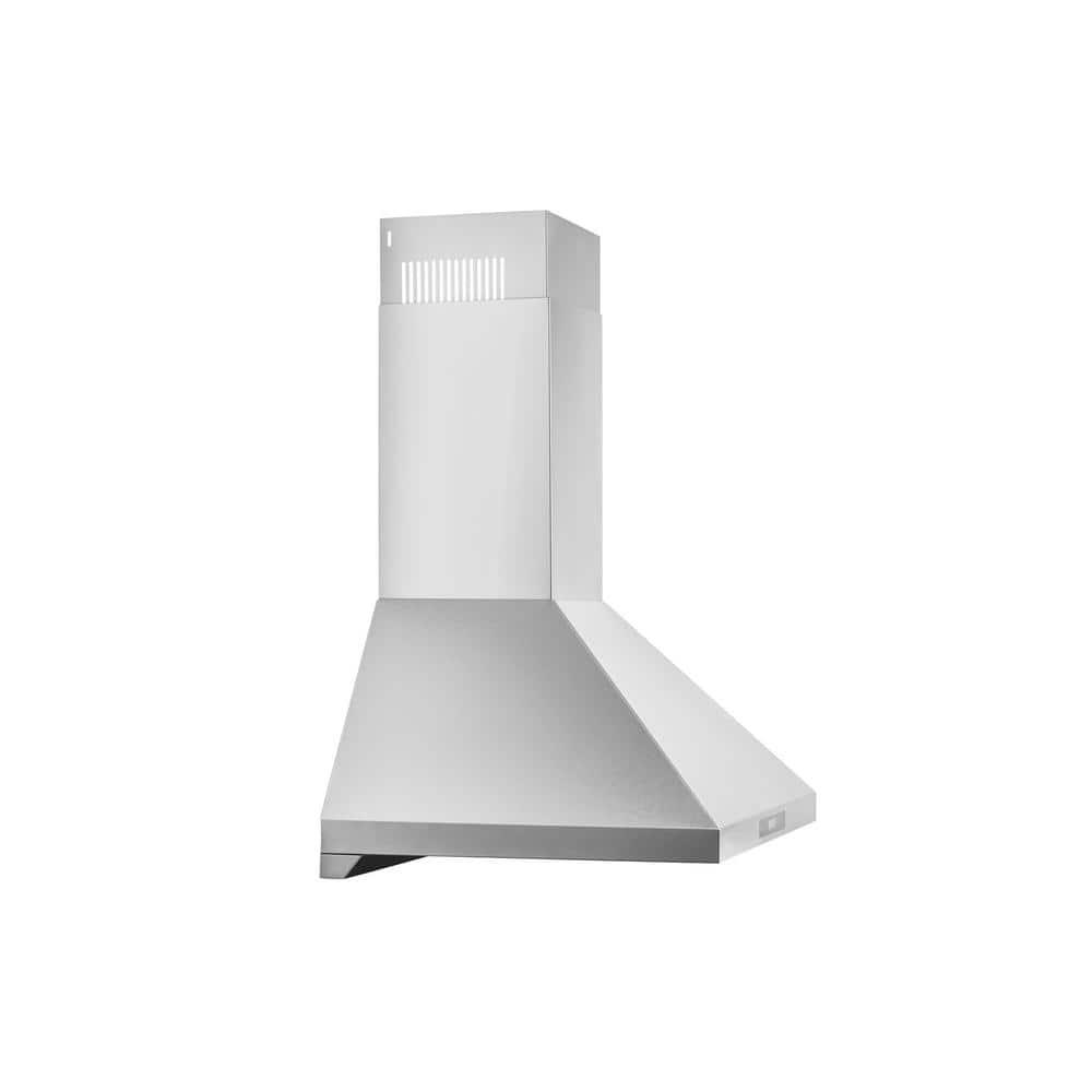 HAUSLANE 30 in Convertible Wall Mount Range Hood with Changeable LED Touch Control Baffle Filters in Stainless Steel