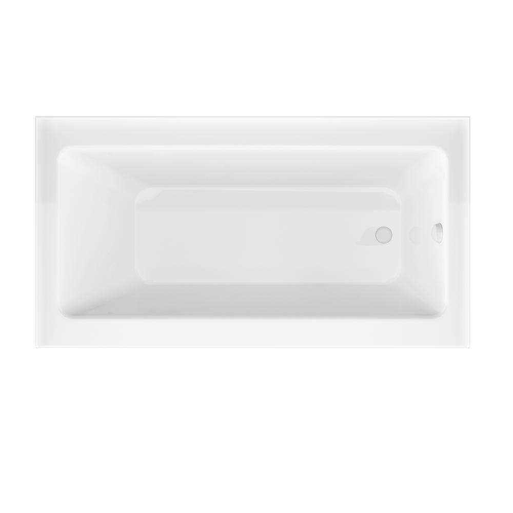 ANZZI 5 ft. Right Drain Tub in White with 60 x 62 in. Frameless Sliding Tub Door with Matte Black Hardware SD1701MB-3060R