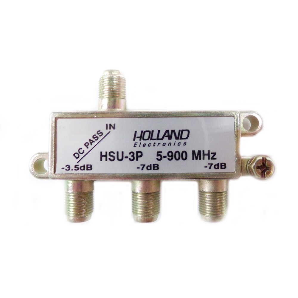 3 Way Splitter  (5 900 Mhz)  Power Passing One Port  CATV(2 pack/order)