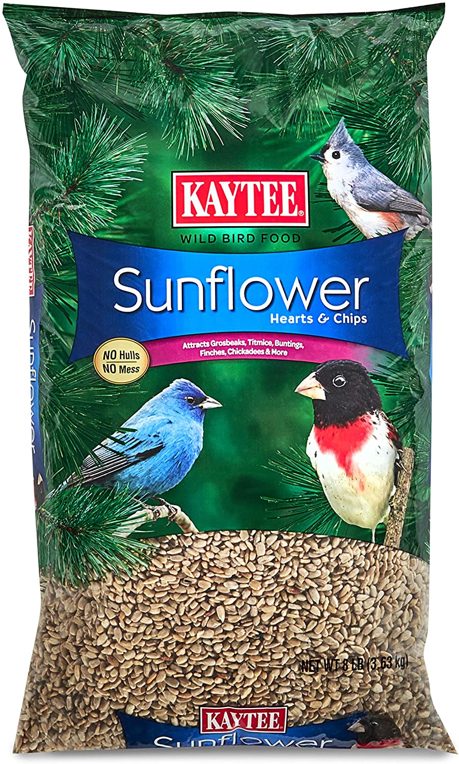 Kaytee Sunflower Hearts and Chips Bird Seed， 8-Pound