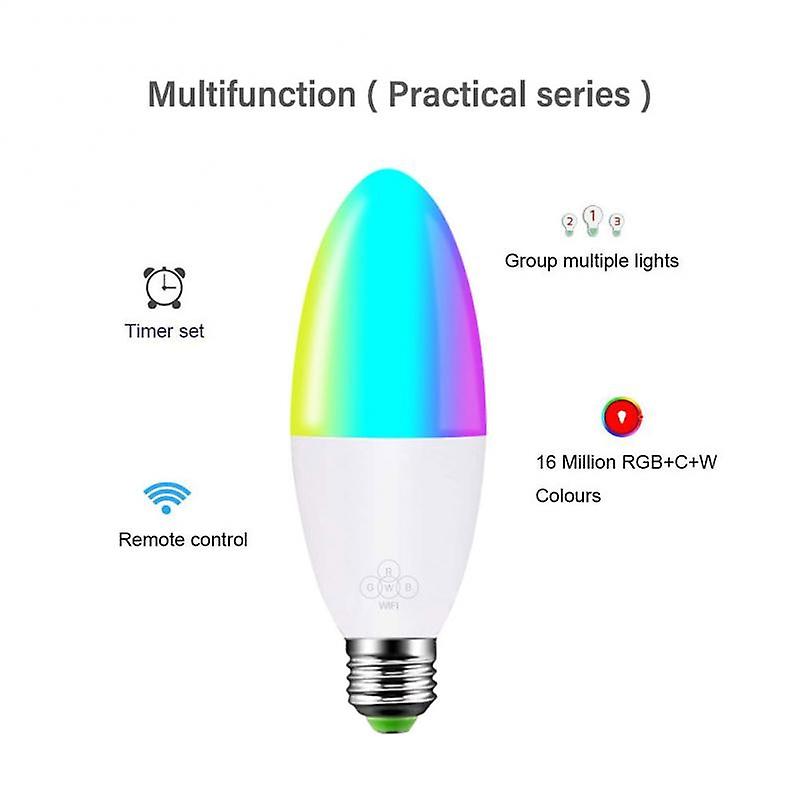 Candle E14 Led Bulb Smart Indoor Neon Sign Rgb Light Bulbs Dimmable Rgb Tape With Controller