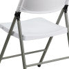 Flash Furniture HERCULES Series 330 lb. Capacity White Plastic Folding Chair with Gray Frame