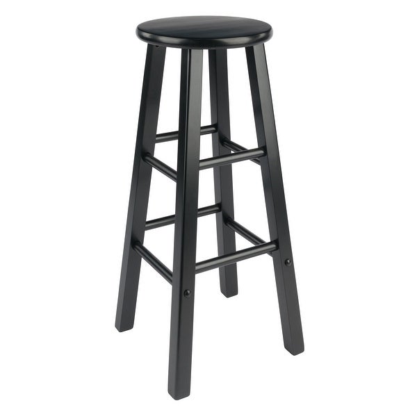 Wood Obsidian 3-Pc Pub Set， Round Table and 2 Round Seat Bar Stools