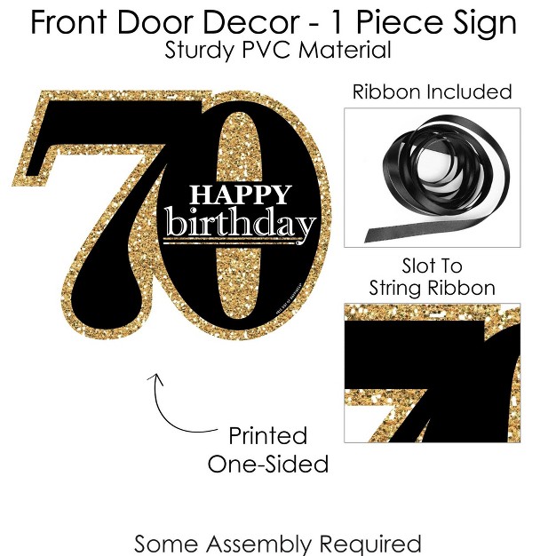 Big Dot Of Happiness Adult 70th Birthday Gold Hanging Porch Birthday Party Outdoor Decorations Front Door Decor 1 Piece Sign