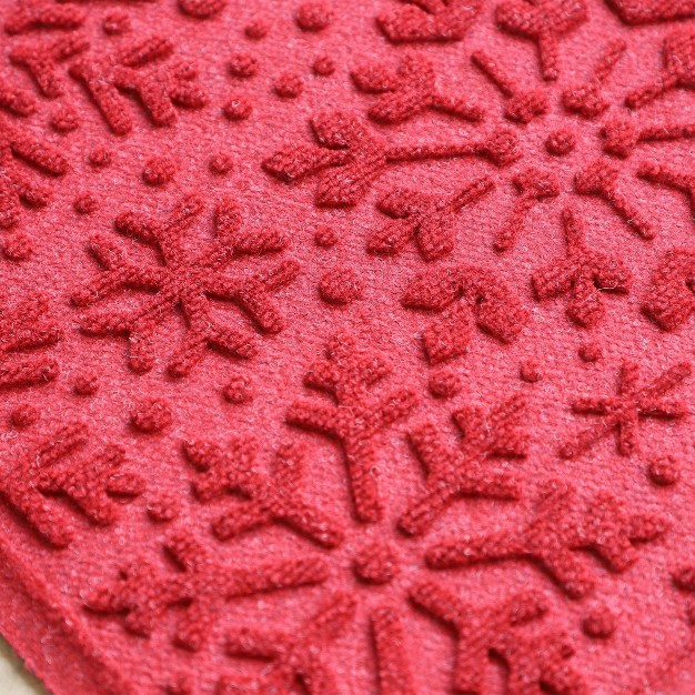 Snowflake Door Mat Solid Red