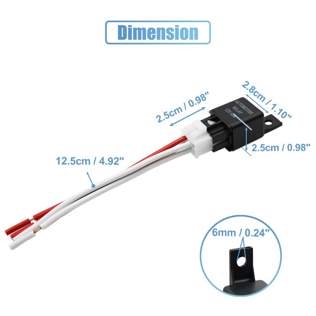 Unique Bargains Jd 2912 4 Pin 40a 12v Dc Universal Car Motor Fuse Relay Switch Power With Harness