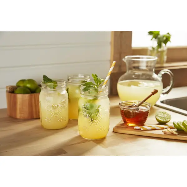 Ball 4-Pack Honeybee Keepsake Regular Mouth Mason Jars and Lids