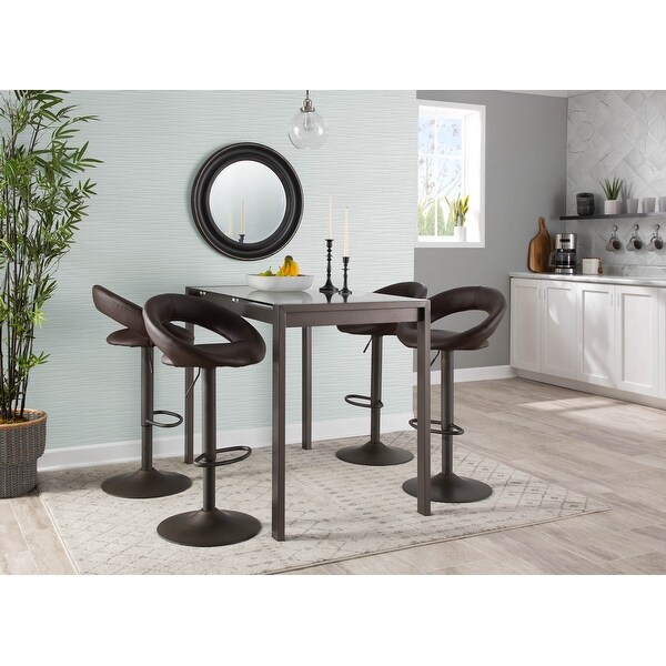 Metro Industrial Adjustable Barstool with Antique Frame -Set of 2