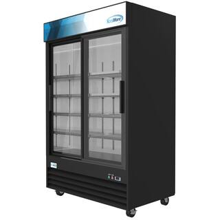 Koolmore 53 in. 45 cu. ft. Commercial Refrigerator Merchandiser 2 Glass Door in Black Stainless Steel CMDR-2D-GL