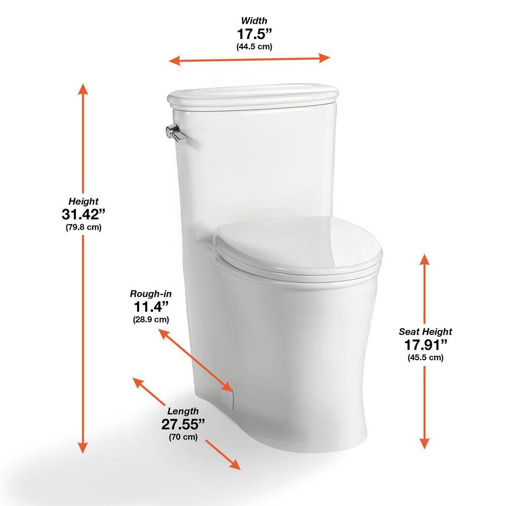 Glacier Bay Havenstone 1-piece 1.11.6 GPF Dual Flush Elongated Toilet in White Seat Included GBTO203