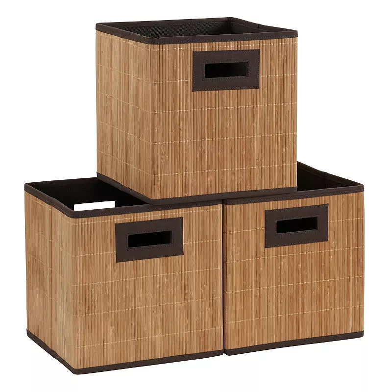 Household Essentials 3-pack Wood Cloth Bins