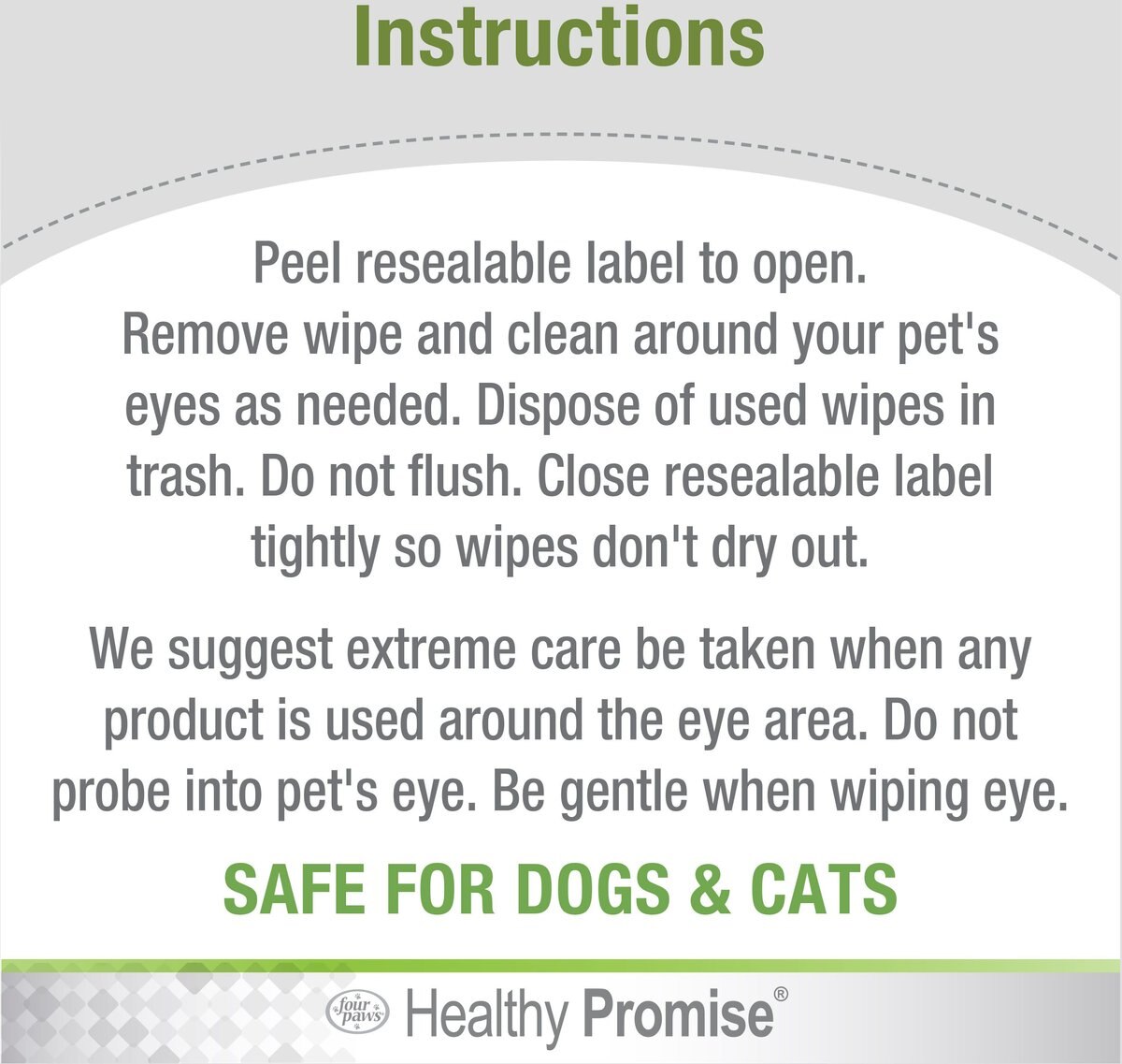 Four Paws Healthy Promise Cat and Dog Eye Wipes， 35 count