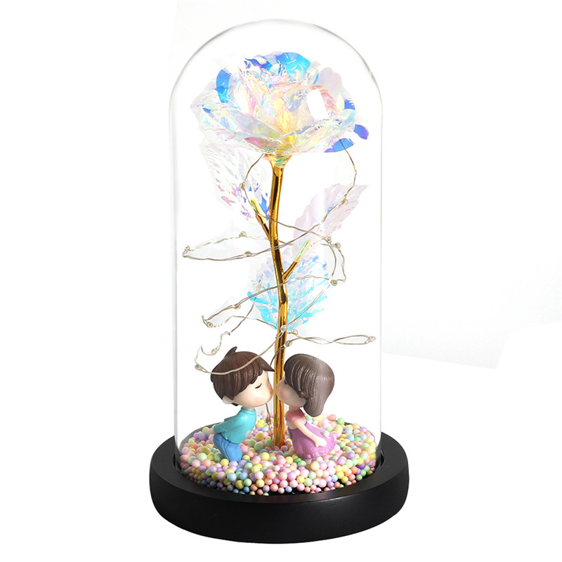 Galaxy Rose Led Fairy Lamp |  Rose Gold Flower |Galaxy Rose Glass