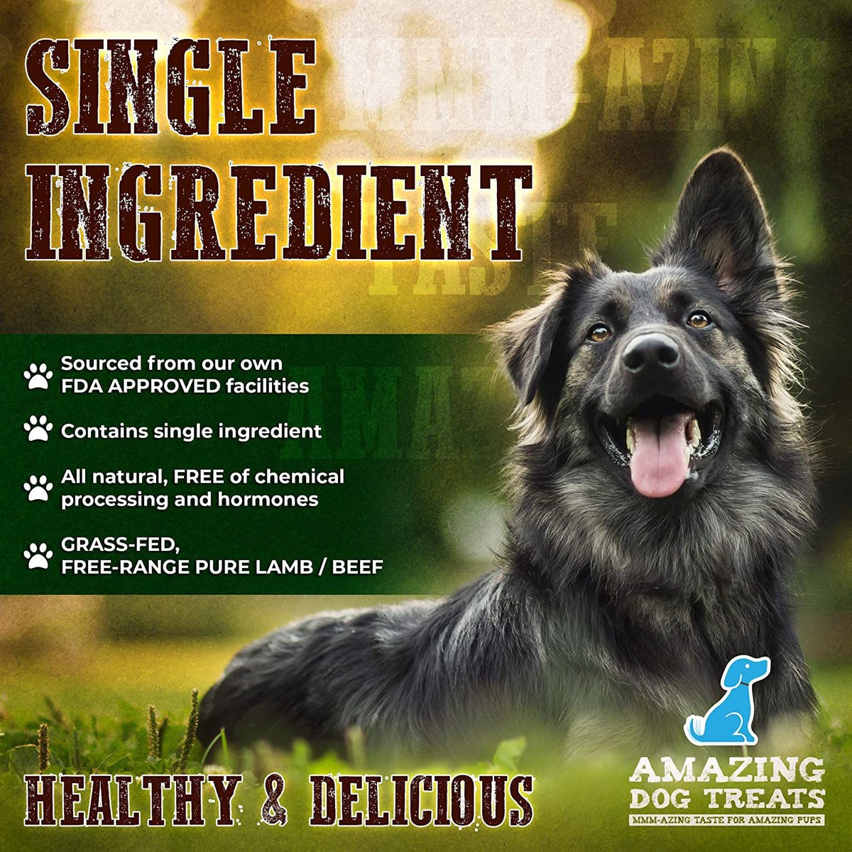 Amazing Dog Treats Lamb Cheek Strips Dog Treats， 8-oz bag