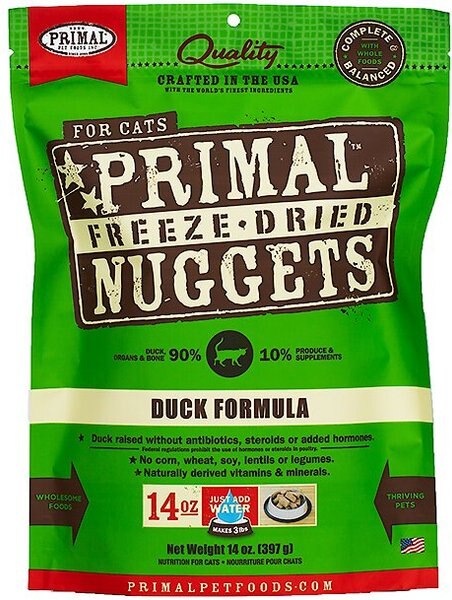 Primal Duck Formula Nuggets Grain-Free Raw Freeze-Dried Cat Food