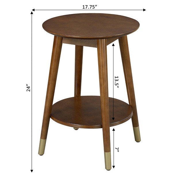 Wilson Mid century Modern Round End Table With Bottom Shelf Breighton Home